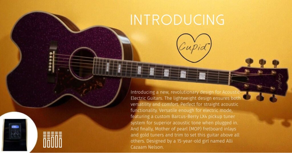 Cupid Guitars Announces Launch of Original Acoustic-Electric Guitar Designed by 15-Year-Old Girl