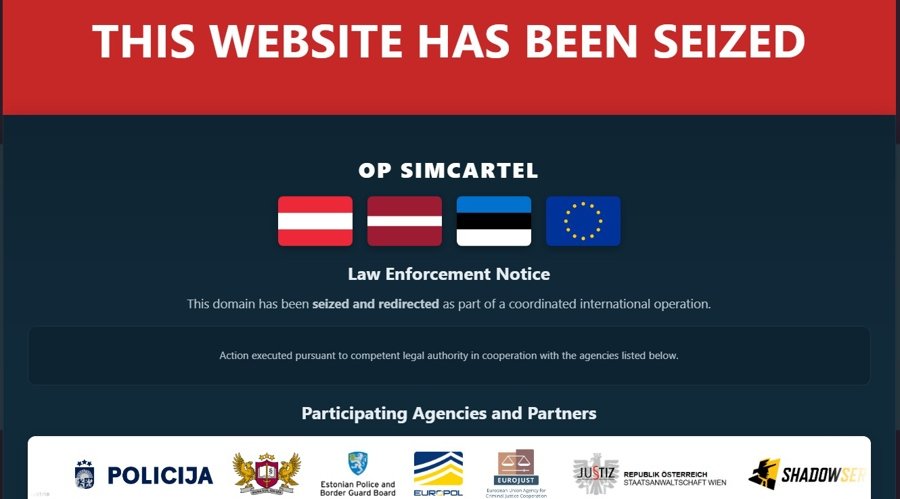 Cybercrime-as-a-Service Network Taken Down in Europe: 7 Arrested, 1,200 SIM Boxes Seized A screenshot of one of the seized website linked to the cybercrime-as-a-service network