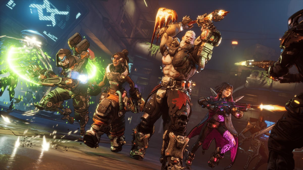 Every Active Borderlands 4 SHiFT Code Action shot with all four Borderlands 4 vault hunters.