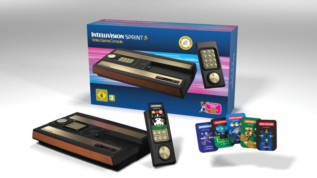Mattel’s Intellivision was my first ever console in 1981 – and I’m so tempted to buy Atari’s reboot this holiday season Atari Intellivision Sprint console shown with box and game controller overlays