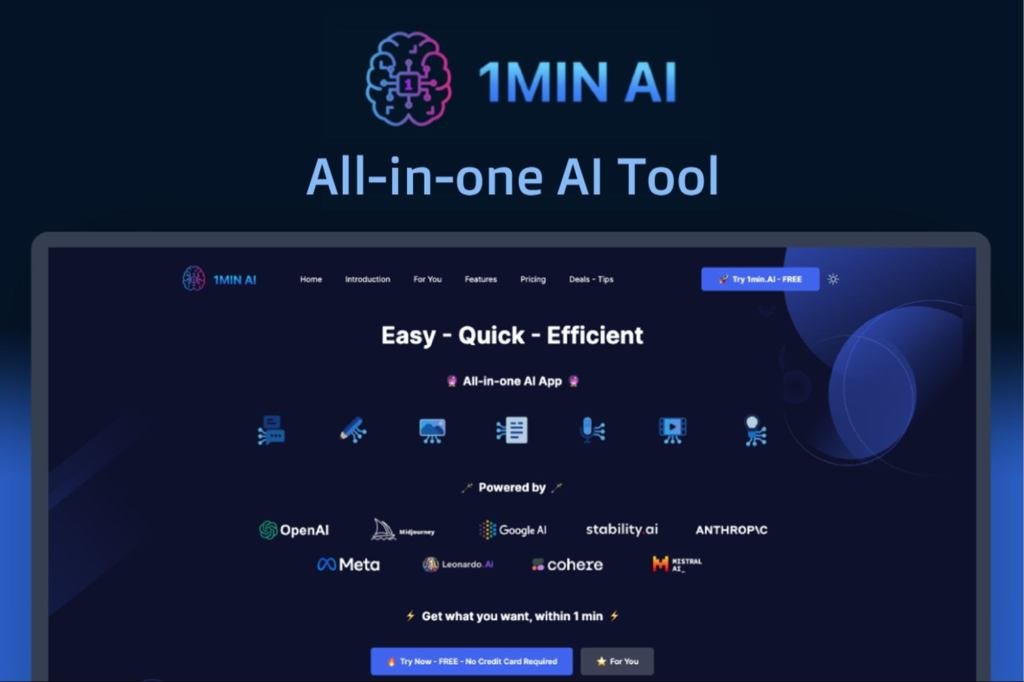 Supercharge Your Team with 1min.AI, Now Less Than $80 for Life Supercharge Your Team with 1min.AI, Now Less Than $80 for Life